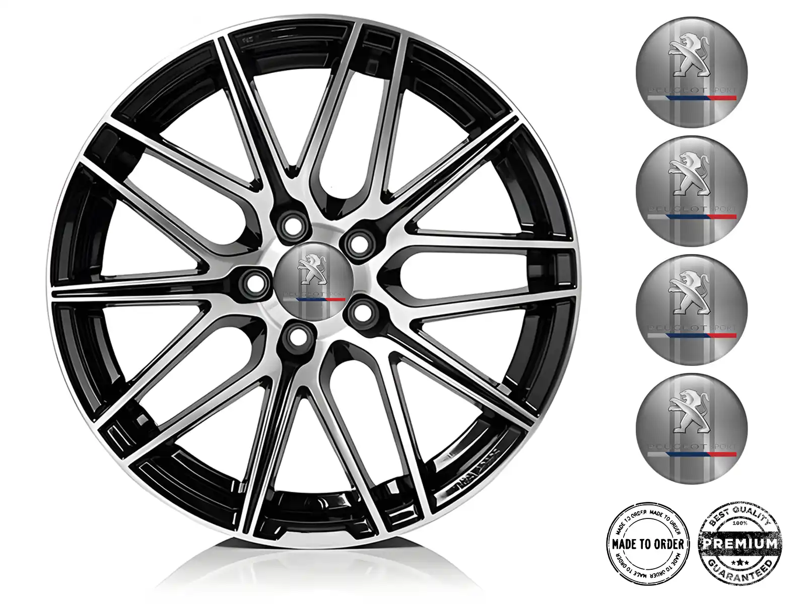 Peugeot Gewölbte Emblem Design Harz-Radlogos